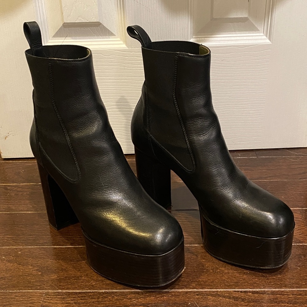 Rick Owens platform kiss boots black leather IT 39/ US 9